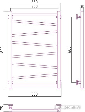 Полотенцесушитель Сунержа Сирокко 800х500 00-0253-8050