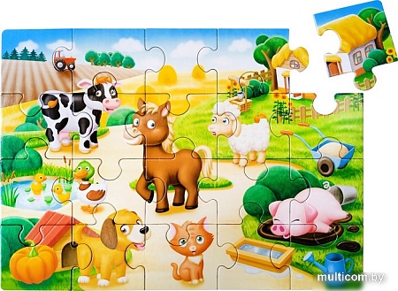 Мозаика/пазл Baby Toys First Puzzle. Кто живет в Деревне 04189