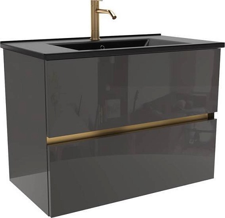 ЗОВ Тумба с умывальником Софи 80 (грифель глянец)