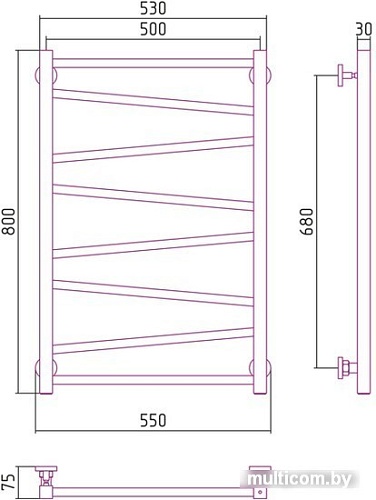 Полотенцесушитель Сунержа Сирокко 800х500 00-0253-8050