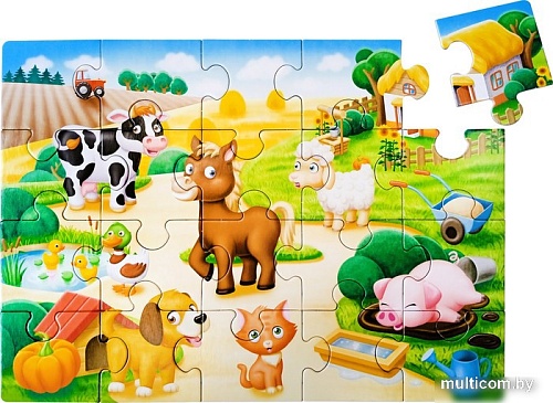 Мозаика/пазл Baby Toys First Puzzle. Кто живет в Деревне 04189