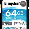 Карта памяти Kingston Canvas Go! Plus SDXC 64GB