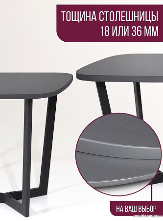Столешница Millwood Закругленная 115x70x3.6 (антрацит)