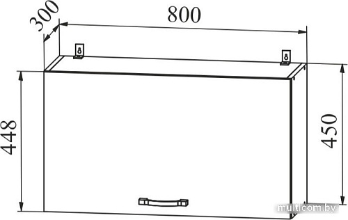 Шкаф навесной ДСВ Тренто ВПГ 800 (серый/белый)