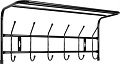 Вешалка для одежды Nika с полкой ВП6 (чёерный)