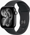 Умные часы Apple Watch Series 11 46 мм (алюминиевый корпус, черный/черный, спортивный силиконовый ремешок M/L)