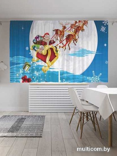Комплект штор JoyArty Санта спешит 1.45x1.8 м p_20274_145x180 (2 шт)
