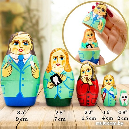 Развивающая игра Брестская Матрешка В белорусском традиционном платье с орнаментом (набор 5 шт)