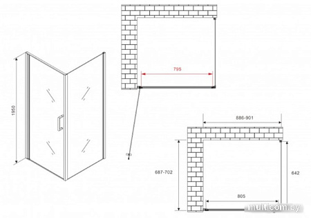 Душевой уголок Abber Sonnenstrand AG04090-S70