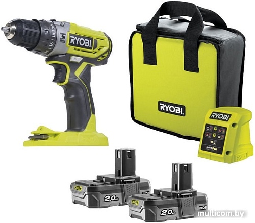 Ударный шуруповерт Ryobi R18PD2-220S 5133004459 (с 2-мя АКБ, сумка)