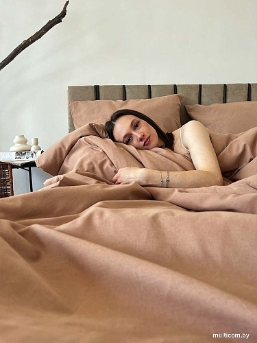 Постельное белье Mio Tesoro 2сп Евро-стандарт Лен 220-11 (бежевый)