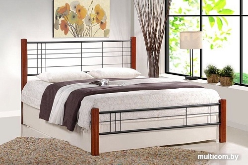 Кровать Halmar Viera 120x200 (античная черешня/черный)