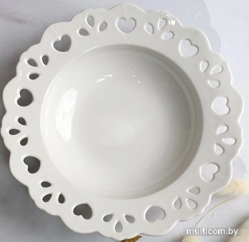 Тарелка глубокая AksHome Delicate Love 20.3x3.8 см (белый)