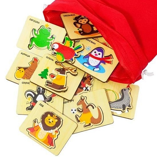 Развивающая игра Alatoys Лото Весёлые зверята ЛТ14