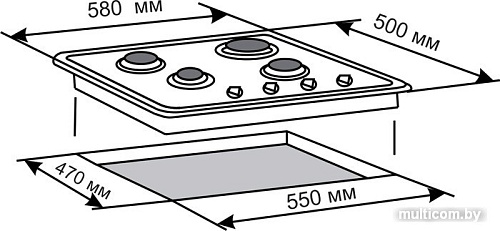 Варочная панель De luxe 5840.00ГМВ-058ЧР