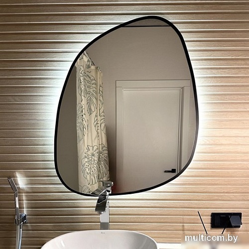 Зеркало eMZe 72x90 LED.UV.NF.72.90.CHE.SW.4K (черный УФ-окантовкой и подсветкой)