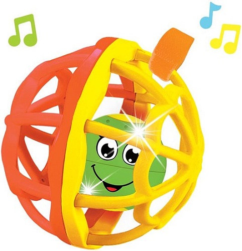 Развивающая игрушка Азбукварик Мячик Хохотуша 2049 (оранжевый/желтый)