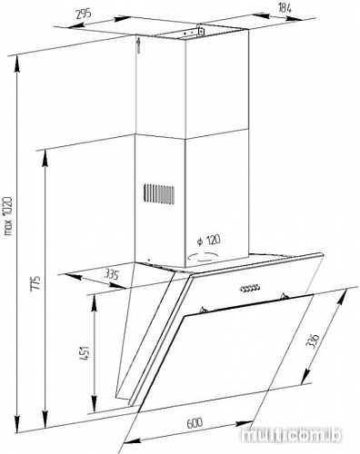 Кухонная вытяжка Pyramida NR-MG 60 M WH