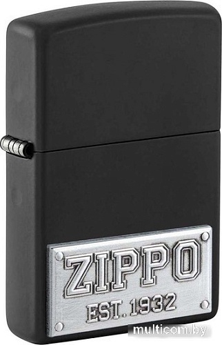Зажигалка Zippo License Plate Black Matte 48689