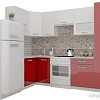 Угловая кухня ВерсоМебель ЭкоЛайт-5 1.2x2.6 правая (белый/бургундский дождь)