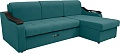 Диван Сириус Лидер-4 с оттоманкой ППУ 260x165 (Eva 23 велюр зеленый)