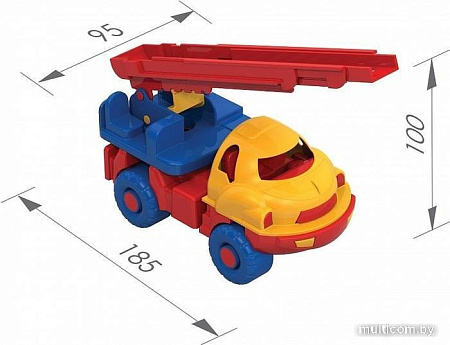 Игрушечный транспорт Нордпласт Пожарная машина Малыш 62 (красный/синий/желтый)