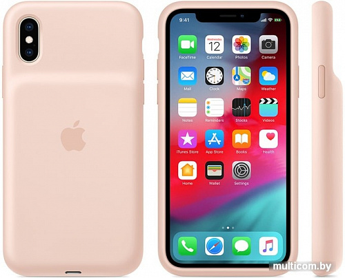 Чехол Apple Smart Battery Case для iPhone XS (розовый песок)