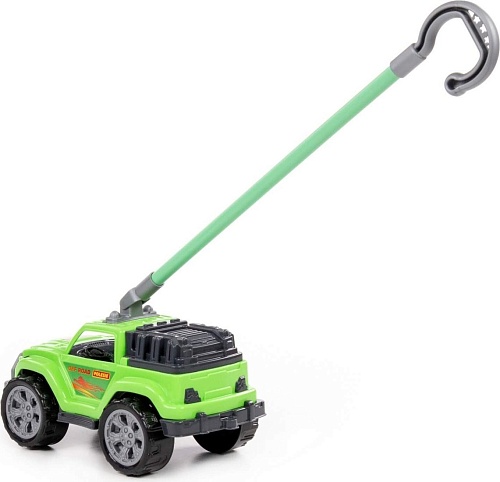 Игрушка-каталка Полесье Легионер с ручкой 63929 (зеленый)