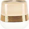 Стакан для зубной щетки и пасты Primanova Lucas Gold D-20452 (белый/бежевый/золотистый)