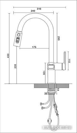Смеситель Esko K15B LED (черный)