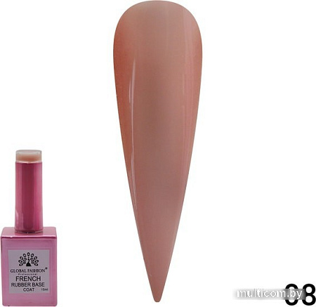 Основа Global Fashion Rubber Base Coat French (тон 08) 15 мл