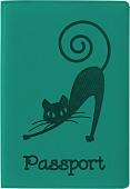 Обложка для паспорта Staff Кошка 237616 (бирюзовый)