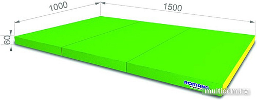 Cпортивный мат Romana 5.021.06 (светло-зеленый/желтый)