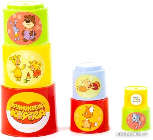 Пирамидка Полесье Занимательная пирамидка. Оранжевая корова 84422