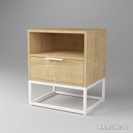 Тумба Дабер 003 ТП3.0.1.14 (белый/дуб гамильтон натуральный)