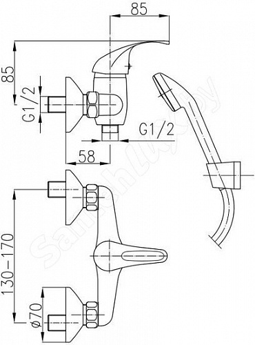 Смеситель Armatura Ecokran Azuryt 5516-520-00