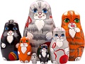 Развивающая игра Брестская Матрешка Коты (набор 7 шт)
