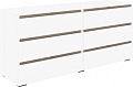 Комод Кортекс-мебель Бари 160 6ш (белый/белый/дуб сонома)