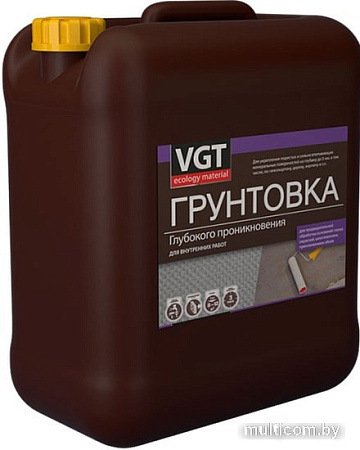 Водно-диспрессионная грунтовка VGT ВД-АК-0301 глубокого проникновения для внутренних работ (5 кг)