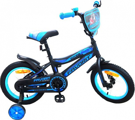 Детский велосипед Favorit Biker 14 (черный/синий, 2019)