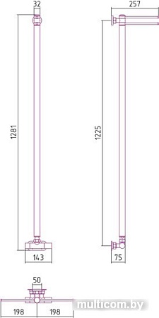 Полотенцесушитель Сунержа Лайк EU50 1200x50 00-0213-1200