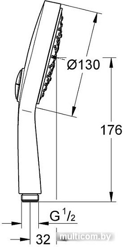 Душевая лейка Grohe Power&Soul Cosmopolitan 130 (белый) [27663LS0]