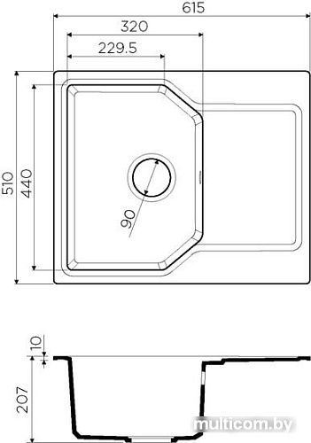 Кухонная мойка Omoikiri Yonaka 61 GR