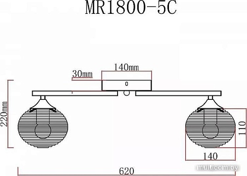 Люстра средней высоты Myfar Gloria MR1800-5C