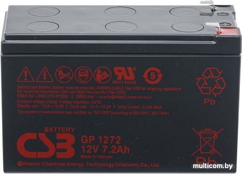 Аккумулятор для ИБП CSB GP1272 25W F2 (12В/7.2 А·ч)