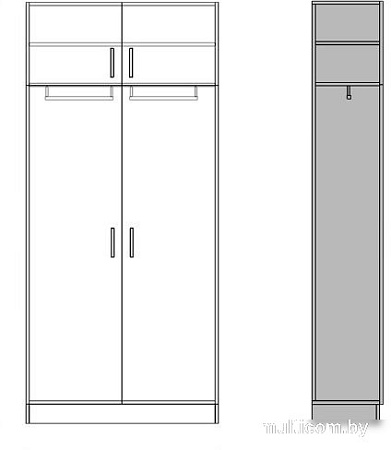 Шкаф распашной Макс Стайл Falcon Fidji Egger 14C5050 (белый классический W960 ST7)