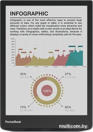 Электронная книга PocketBook 743K3 InkPad Color 3 (черный/серебристый)