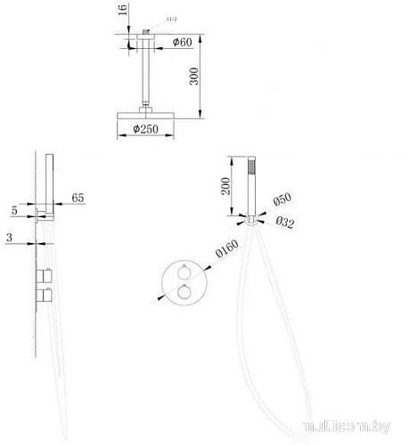Душевая система Abber Wasser Kreis AF8121G (золото матовое)