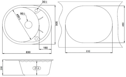 Кухонная мойка Granula 6301 (арктик)