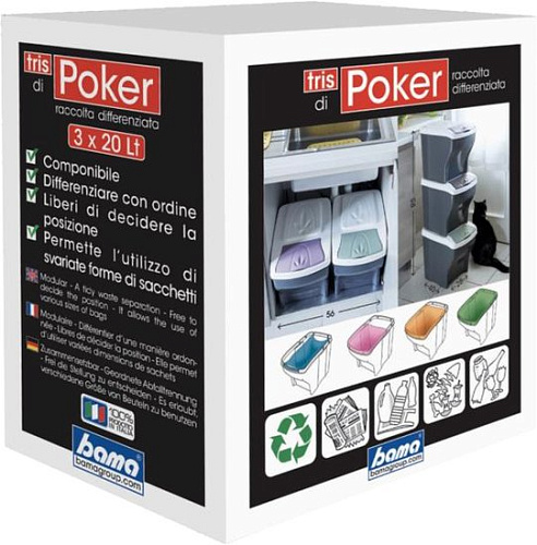 Контейнер для мусора Bama Poker Tris